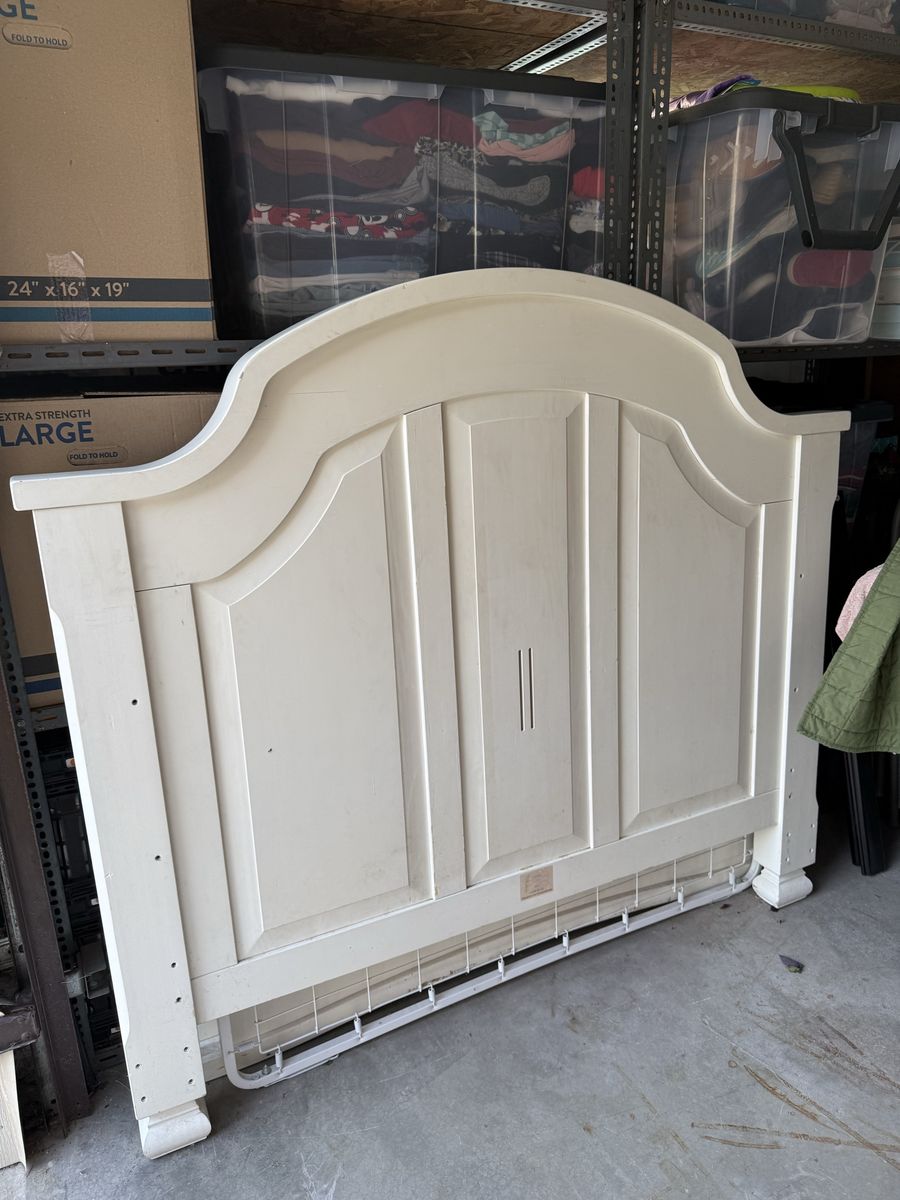 White Wooden Convertible Crib Toddler Bed OBO