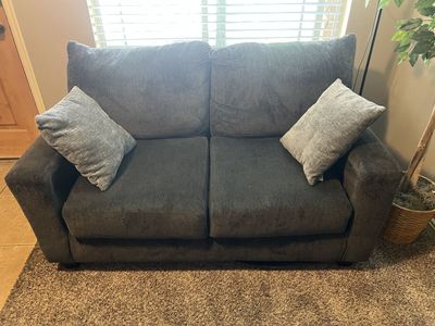 Comfortable Dark Grey Loveseat