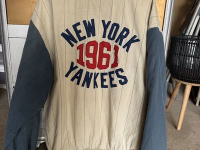Vintage Mirage New York Yankees 1961 World Series Varsity Jacket Men's XL Beige/Blue