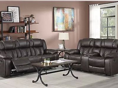 BRAND NEW! Reclining Brown Sofa Loveseat