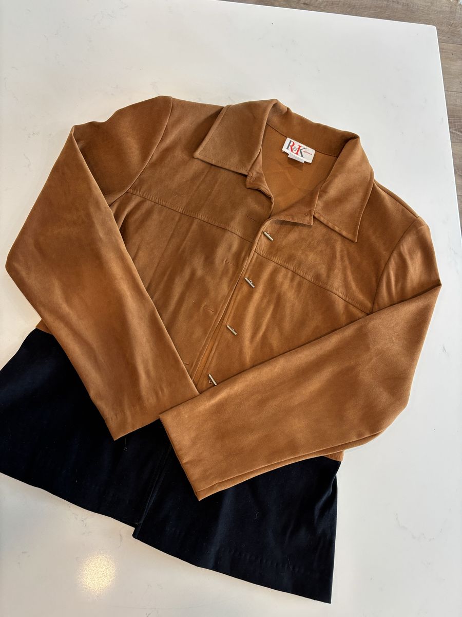 Vintage Two-Tone Suede Jacket - Size 10