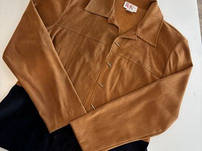 Vintage Two-Tone Suede Jacket - Size 10