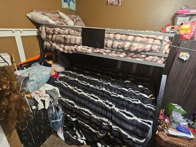 Metal Frame Twin Over Twin Bunk Bed with Safety Rails