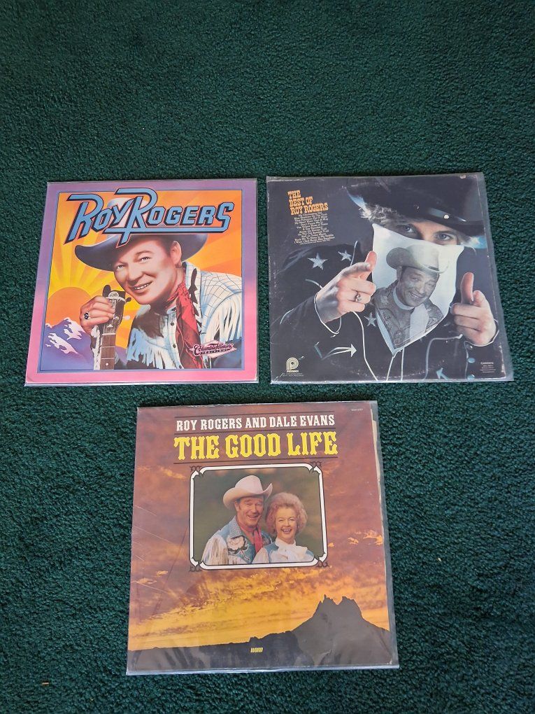 Vintage Roy Rogers Vinyl Record Lot: "The Good Life" with Dale Evans, "Best Of", & Columbia Historic