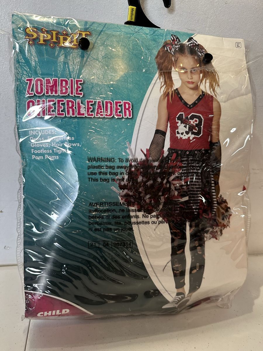 Zombie Cheerleader Childs Costume size Medium 8-10