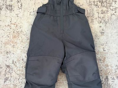 Toddler Winter Snow Bib Overalls | Dark Gray | Size 18M | Snowsuit Pants