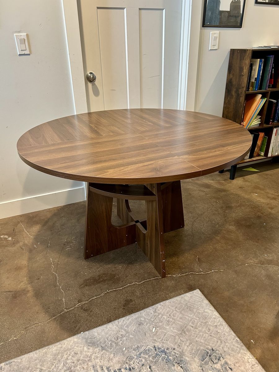 New Round Walnut Dining Table 48”