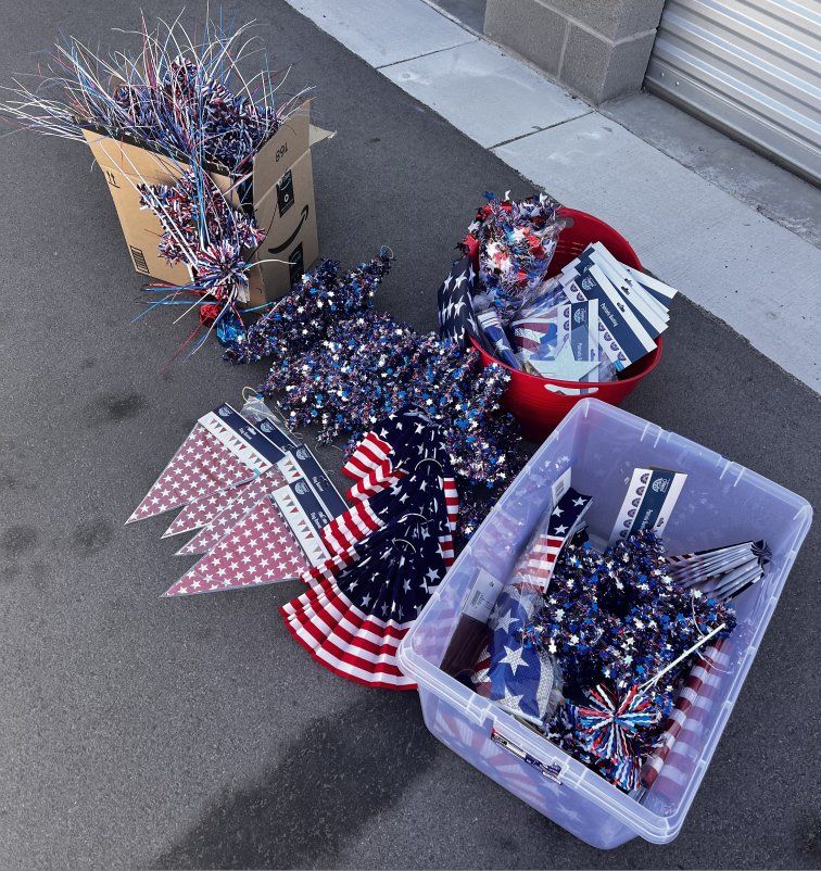 4th of July 250 YEAR ANNIVERSARY Pioneer Days VETERANS DAY Red White & Blue PARTY DECOR