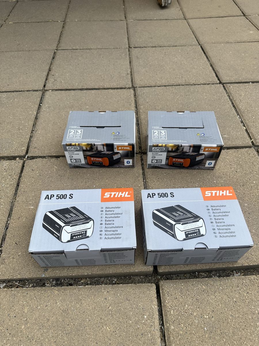 Brand New STIHL Batteries - 2 Genuine AP 500 S and 2 Genuine AP 300 S batteries