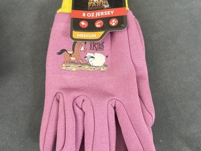 Kinco Kids Farm Friends 8 oz Jersey Gardening Gloves, Size Medium