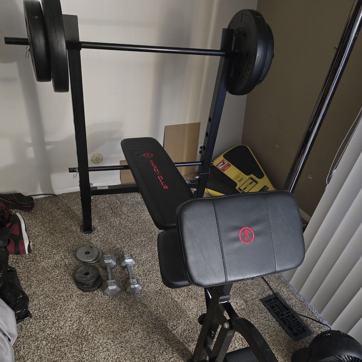 Macey Club work out bench with weights