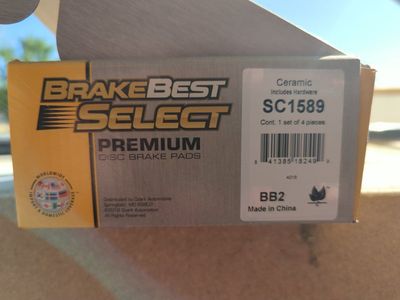 BrakeBest Select Premium Ceramic Disc Brake Pads SC1589 (Set of 4) with Hardware