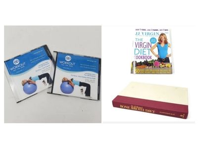 JJ Virgin Cookbook & Bone Broth Diet & Two Workout DVD Bundle