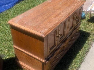 Lane Cedar Chest Oak Hope Chest with Drawers and Storage Cabinet