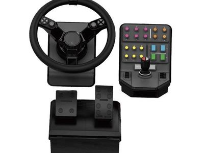 Logitech G Heavy Equipment Bundle Simulation Wheel, Pedals and Side Panel Control Deck