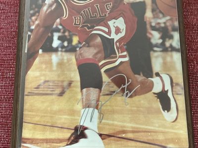 8x10 Autographed NBA 1995 Michael Jordan Chicago Bulls Wood Plaque Photo Display and comes with a COA.
