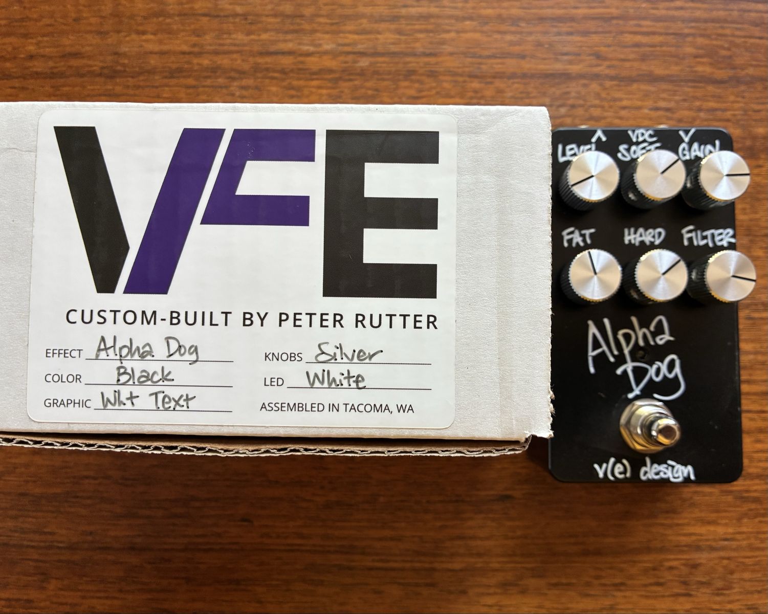 VFE Alpha Dog Overdrive Distortion Guitar Pedal with Box