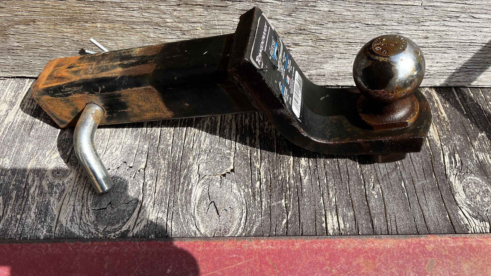 2" square receiver hitch and ball.