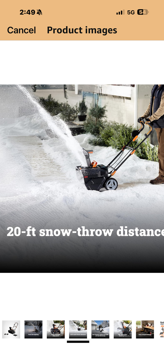 WORX Cordless Electric Snowblower