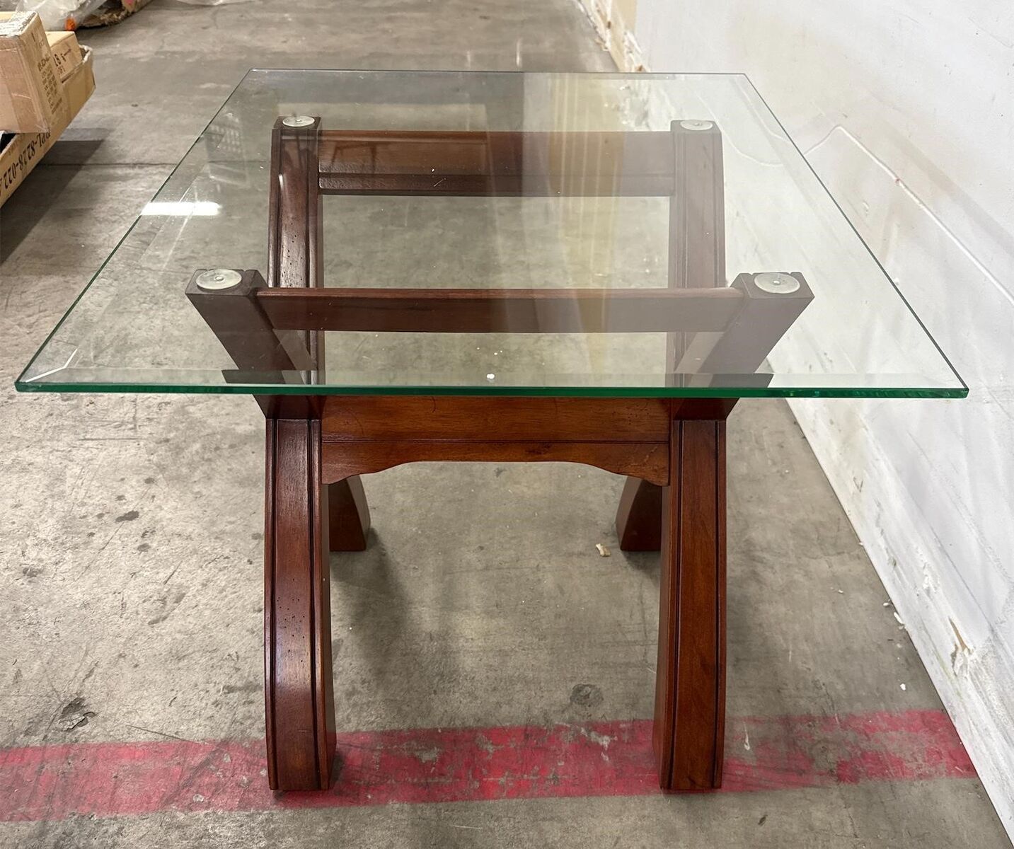 Glass top solid wood end table or Coffee Table