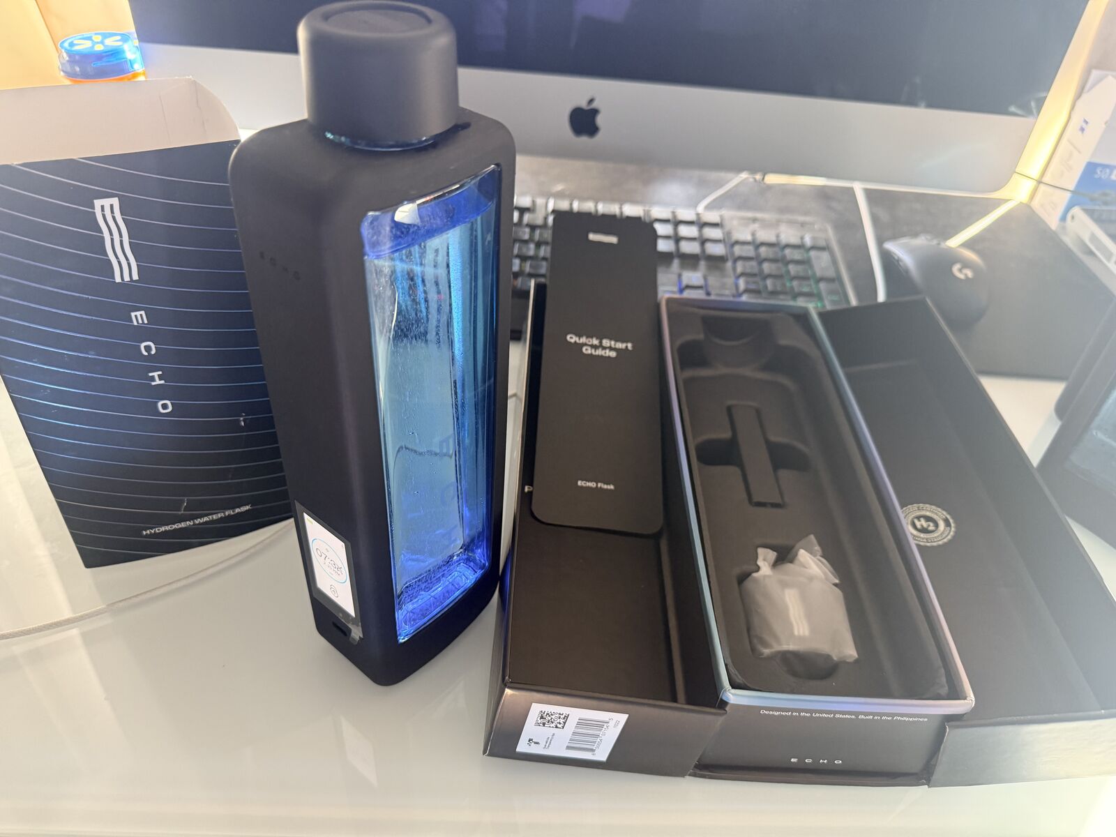 $99 ECHO Hydrogen Water Flask with Box Cable and Charger Adapter $299 Retail