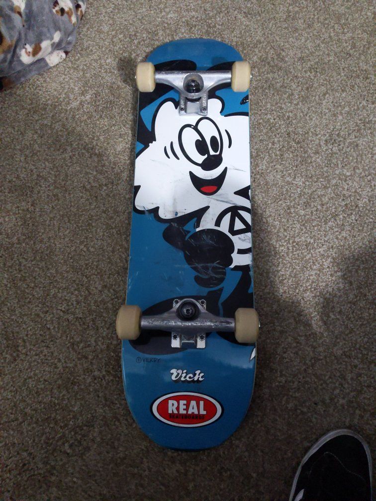 Verdy x Vick REAL Skateboards Complete Skateboard Blue