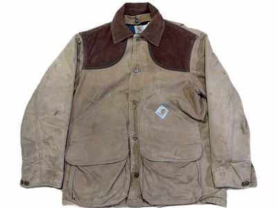 Vintage Carhartt Canvas Chore Coat with Corduroy Collar size large