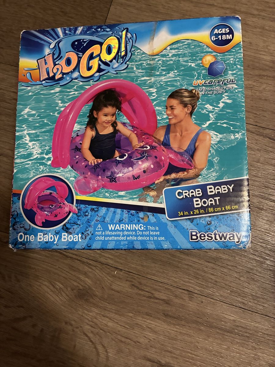 Bestway H2O GO! Crab Baby Boat Inflatable Float with Canopy 6-18M