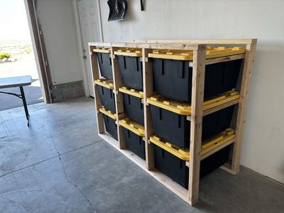 Custom Tote Shelving Units - Garage Organization