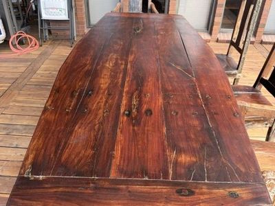 Large dining table and eight chairs