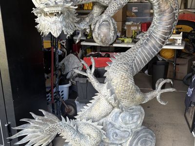 Massive Brass Dragon Fountain Statue – 63” Tall