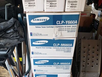 New Samsung printer cartridges CLP-660A Cyan / CLP-Y660A Yellow / CLP-K660A Black / CLP-M660A Magenta