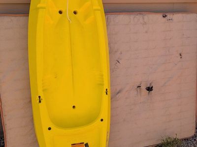 2 Lifetime Wave Youth Kayak & Paddle Set - Yellow & Orange, Durable Beginner Kayaks