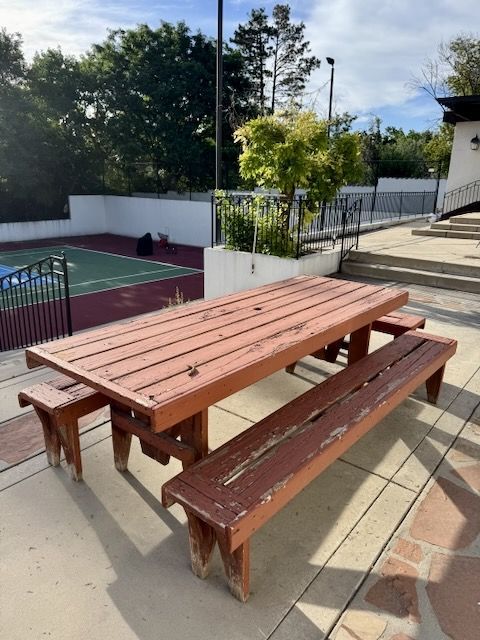 Picnic Table, Real Redwood, Large, Sturdy