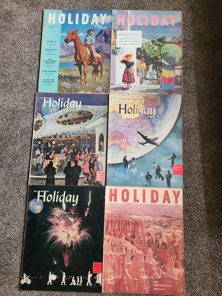Vintage Holiday Magazine Lot of 4 Issues - 1940s & 1950s Travel Photography