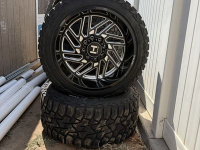 Hostile Jigsaw H116 22x12 -44 8x6.5 Wheels with Venom Power Trail Hunter R/T Tires