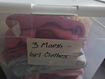 Tote of 3 month Girl Clothes