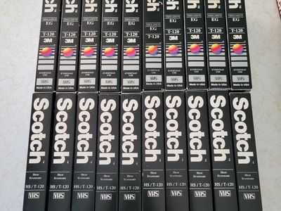 Scotch, TDK, Sony, Maxell VHS T-120 Videocassettes - Mixed Lot of 22 Everyday/High Grade Tapes