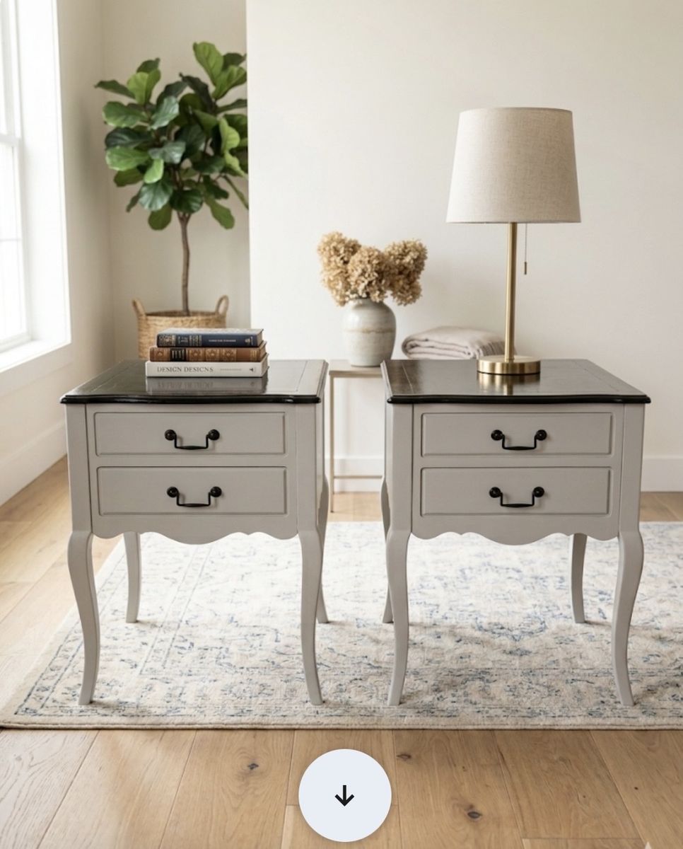 Set of grey nightstands