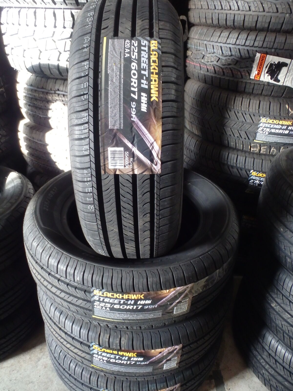 225/60R17 BLACKHAWK STREET-H HH11 SET OF BRAND NEW TIRES