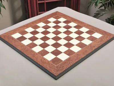 Elm Burl and Bird's Eye Maple Superior Chess Board (House of Staunton) + Deluxe Bag