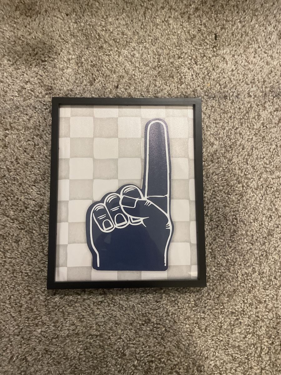 Framed Foam Finger Wall Art Print with Black Frame