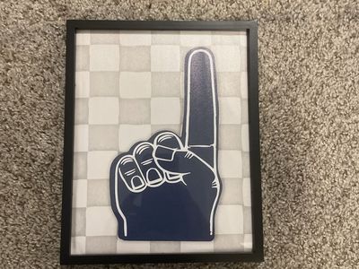 Framed Foam Finger Wall Art Print with Black Frame