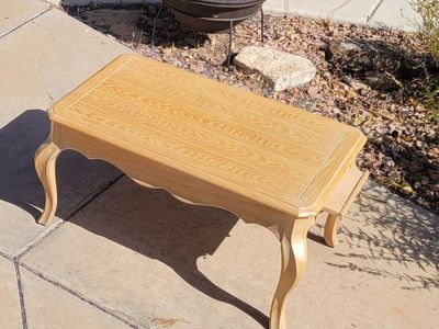 One Vintage French Provincial Light Wood Coffee/End Tableswith Drawers