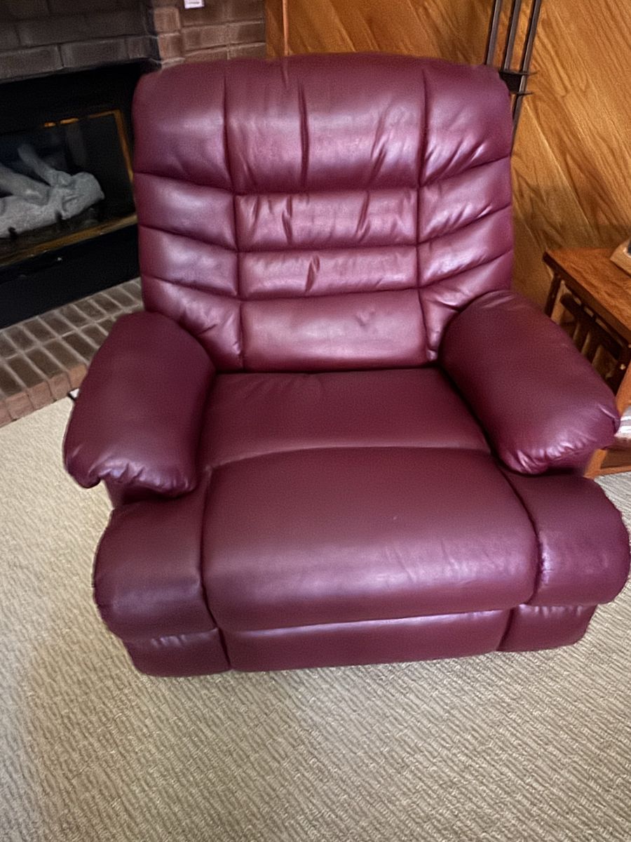 Burgundy Leather Recliner Armchair