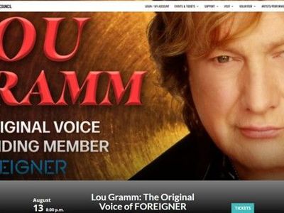 Lou Gramm (Foreigner) Reserved Seats, Row 8, Aug 13, Kenley Amphitheater, Layton UT