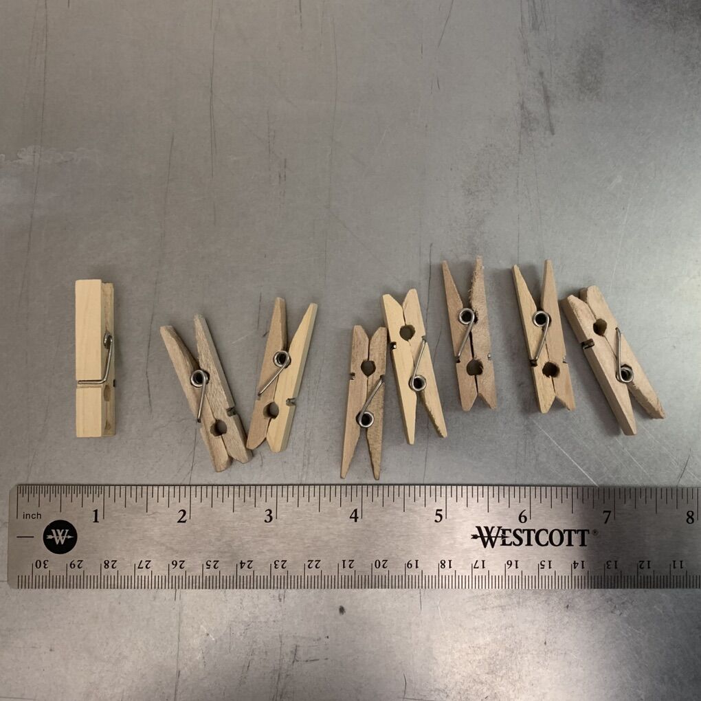 Mini Wood Clothes Pins 8 Pc