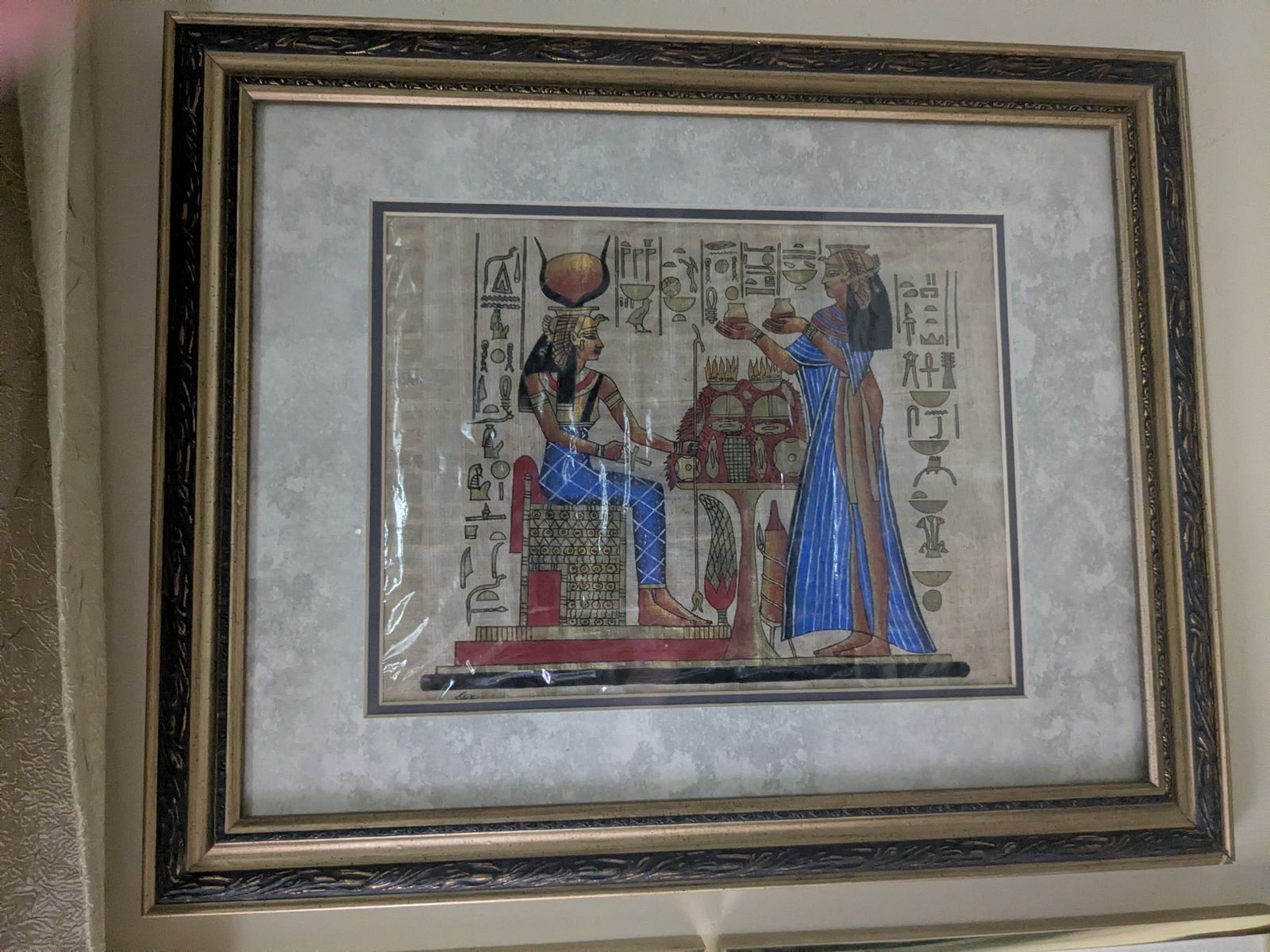 Signed Egyptian Papyrus painting