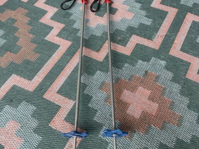 Kids Ski Poles Red Black Silver Blue 86cm