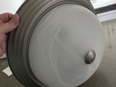 Brushed Nickel Flush Mount Ceiling Light Fixture – Frosted Glass